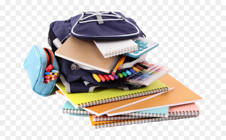 School Books And Bag, HD Png Download - supplies png