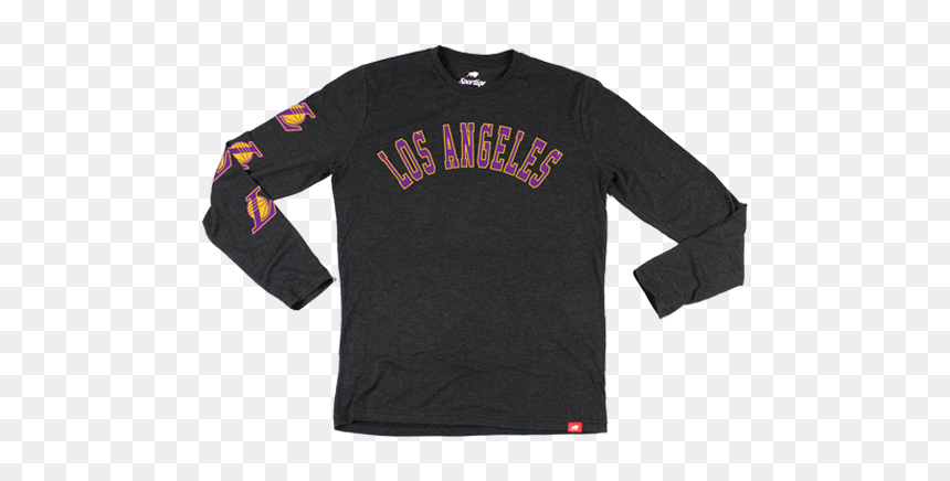 Los Angeles Lakers Comfy La Long Sleeve T-shirt - Logos And Uniforms Of The Los Angeles Lakers, HD Png Download - la lakers logo png