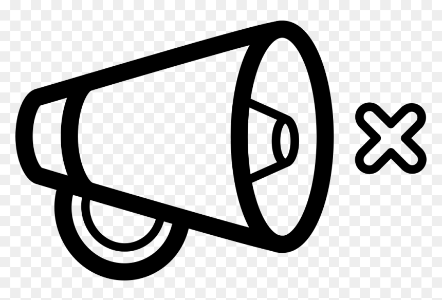 Mute Interface Symbol Outline Of A Speaker With A Small - Speaker Symbol Png, Transparent Png - cross symbol png