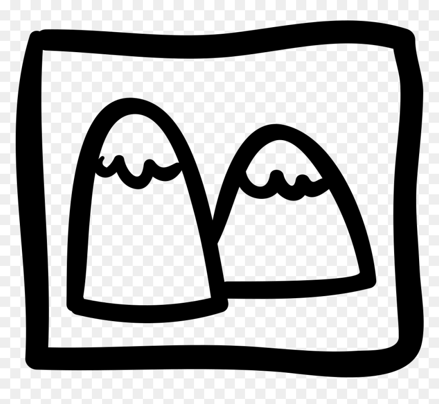 Mountains Hand Drawn Image Outline Comments - Icon, HD Png Download - hand outline png