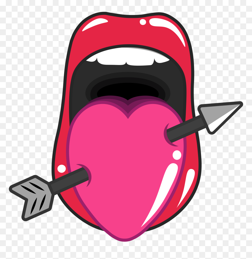 An Image Making The Tongue Also Resemble A Heart, Portraying, HD Png Download - lust png