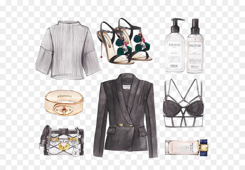 With List Illustration Lust Book Clipart - Suit Drawing Fashion Woman, HD Png Download - lust png