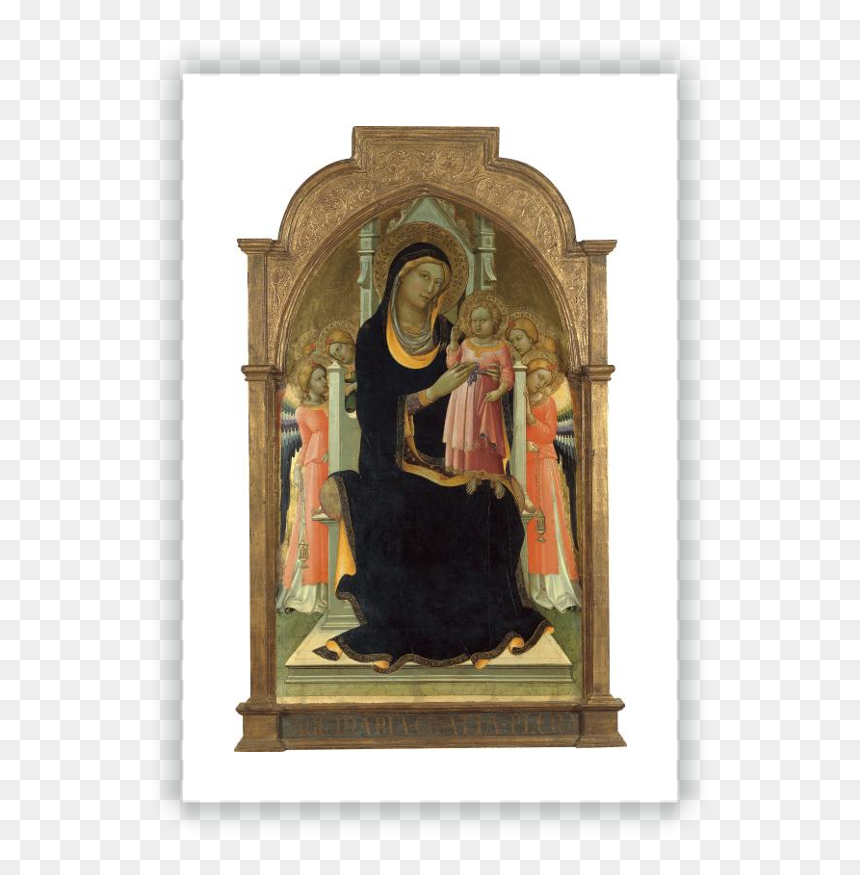 The Virgin And Child Enthroned With Six Angels"
title="the - Lorenzo Mónaco, HD Png Download - trono png
