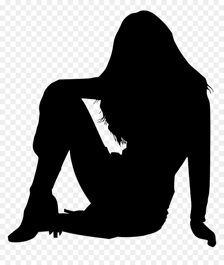 Illustration, HD Png Download - woman sitting silhouette png