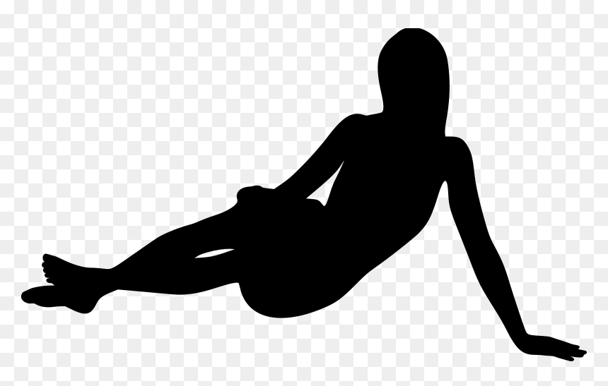 Woman Lying 2 Clip Arts - Person Lying Silhouette Png, Transparent Png - woman sitting silhouette png