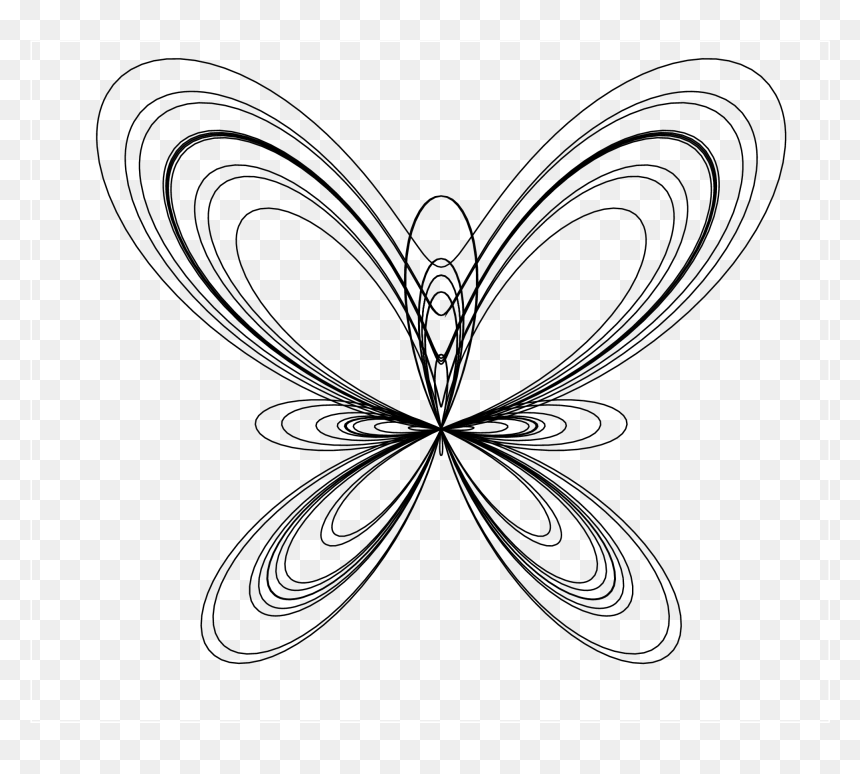 Line Art Drawings Of Butterflies - Art Curve Line Drawing, HD Png Download - curve line png