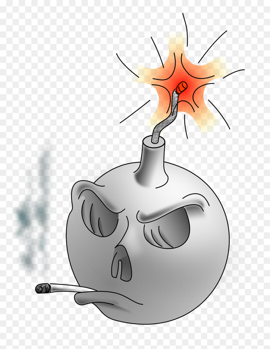 Bomb Dangerous Smoking Free Photo - Bomb Smoking, HD Png Download - smoke skull png
