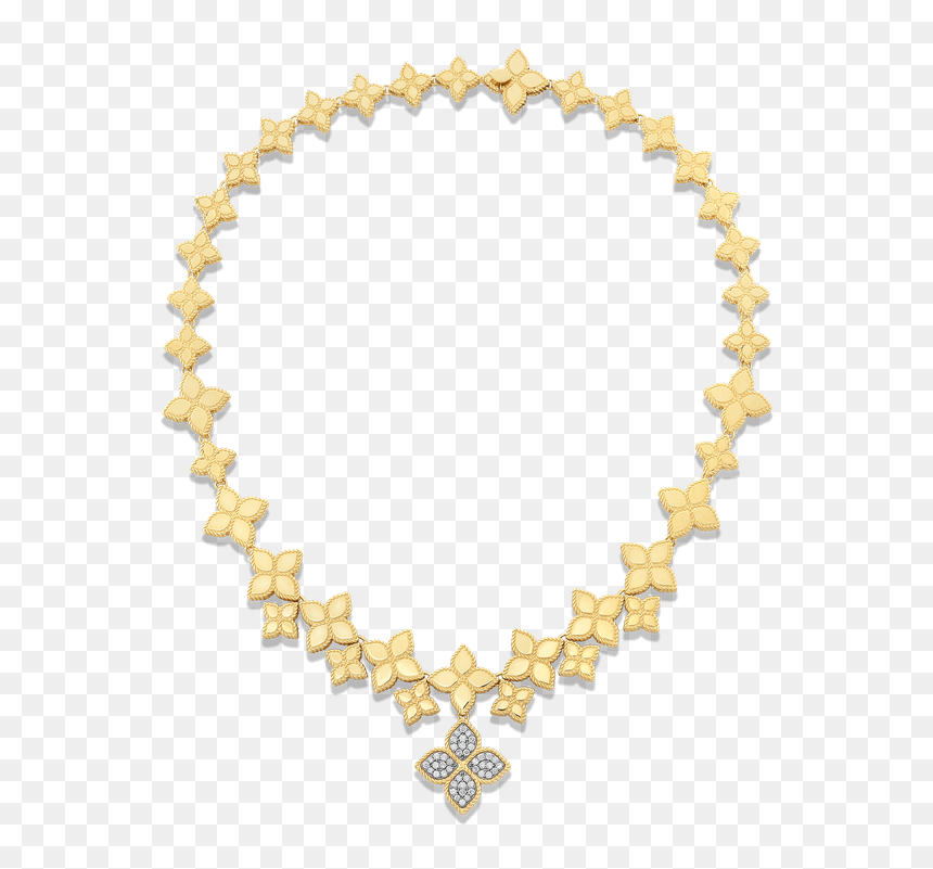 Roberto Coin Diamond Link Collar With Drop - Swarovski Angelic Pink, HD Png Download - diamond background png