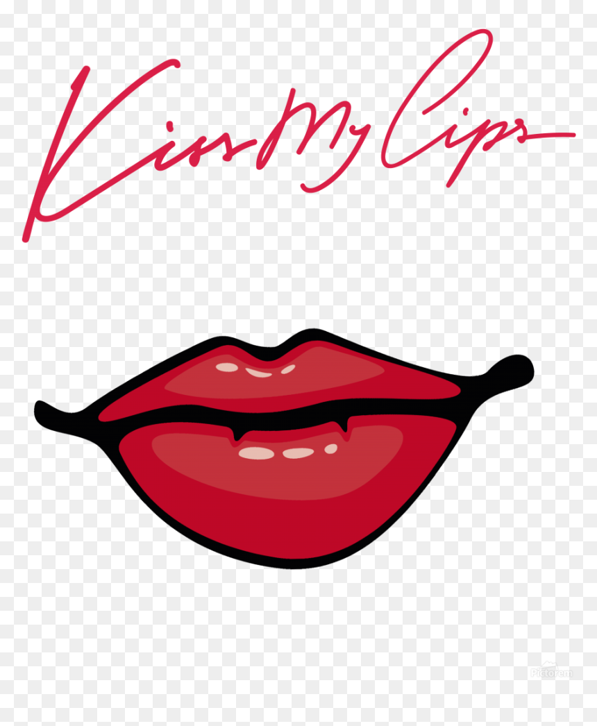 Kiss106a Print - Cartoon Mouth, HD Png Download - lipstick print png
