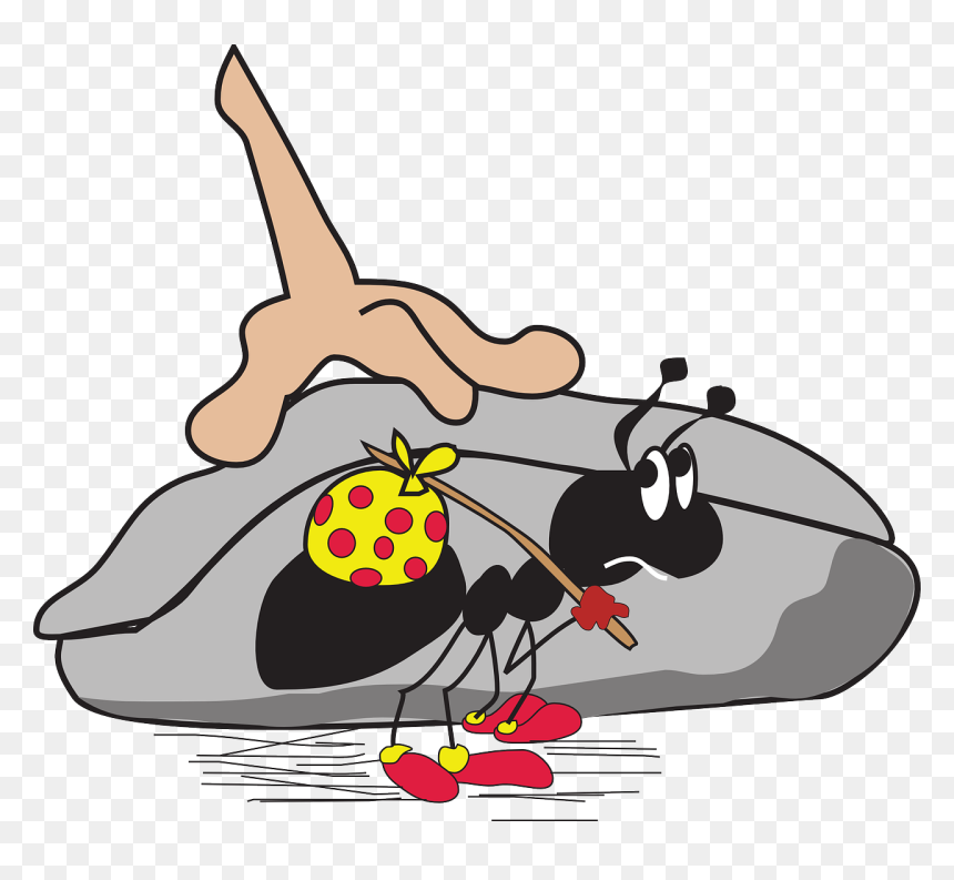 Ant Under Rock Clipart, HD Png Download - rock hand png