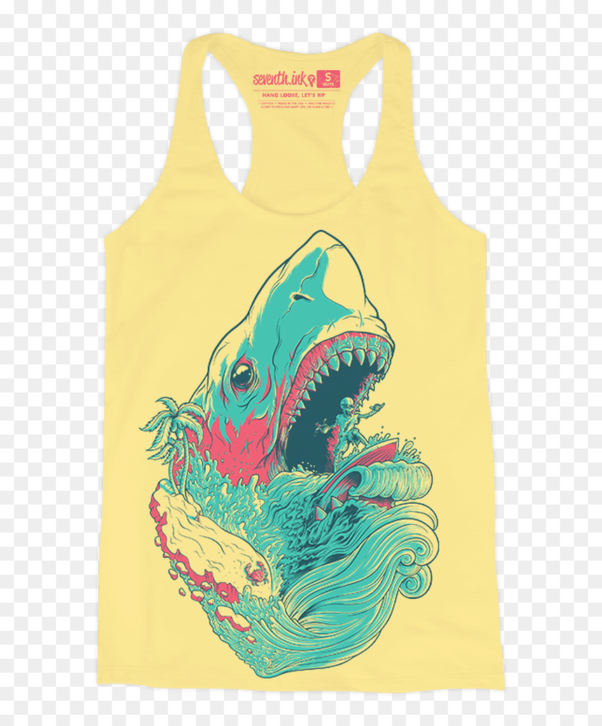 Hang Loose, Let"s Rip Women"s Shark Racerback By Seventh - Shark Hang Loose, HD Png Download - hang loose png