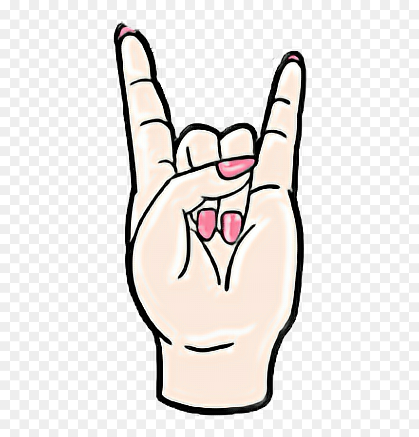 #girl #power #girlpower #rock #cool #emoji #stickers - Cool Girl Stickers, HD Png Download - rock hand png