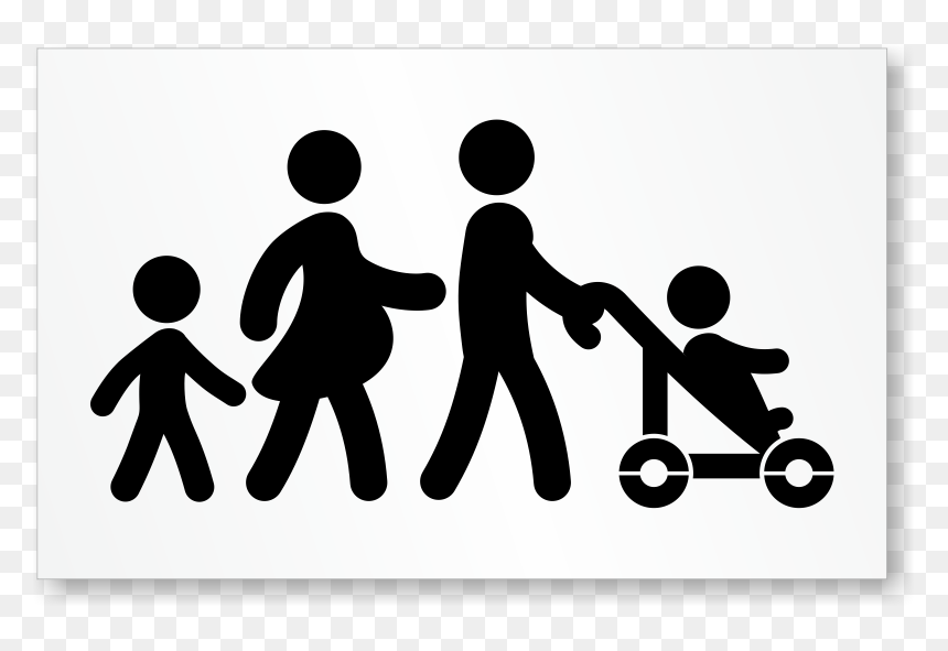 Parking Stencil Sku St - Black And White Family Stencil, HD Png Download - stick family png