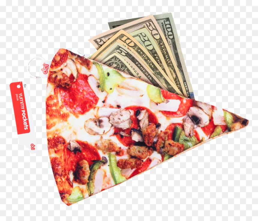 Yummypocket Pizza With Dollar Bills Facing Front - Pizza, HD Png Download - 10 dollar bill png