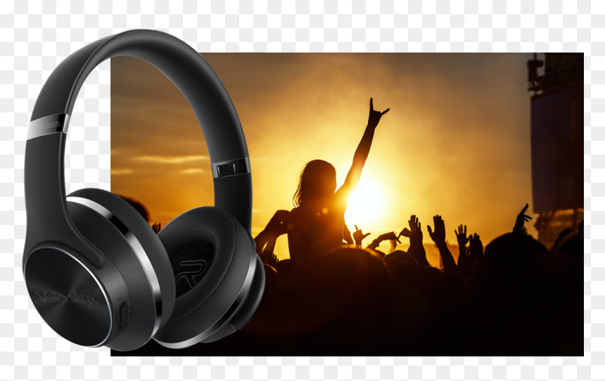 Our Soundshare Headset In Front Of A Concert Crowd - Headphones, HD Png Download - rocket league octane png