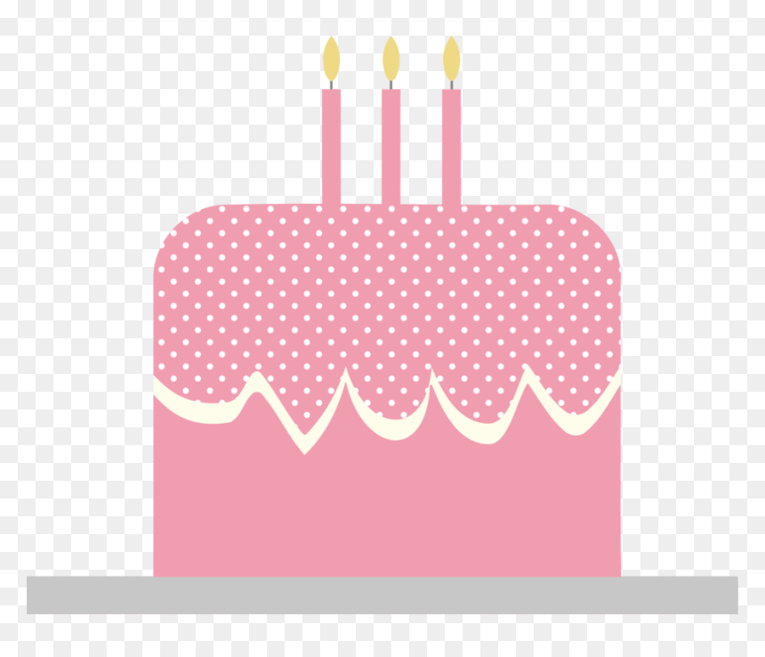 Pink,polka Dot,birthday Cake, HD Png Download - cake vector png