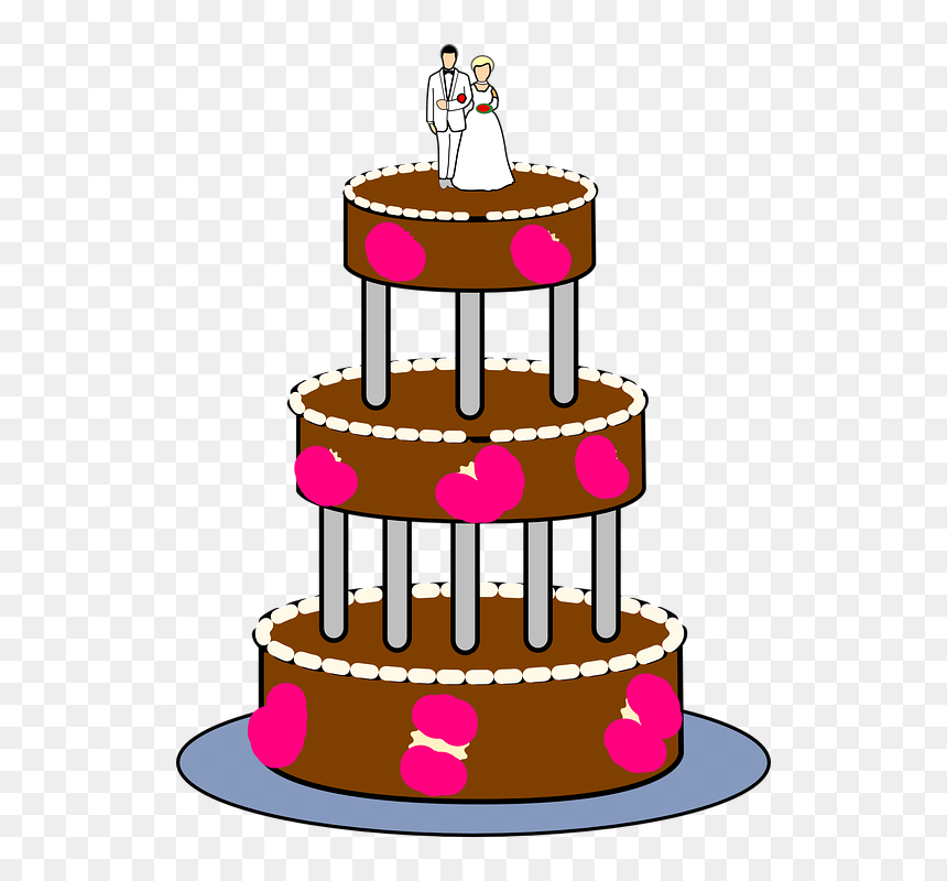 Wedding Cake, Tiered, Layers, Topper, Columns, Frosting - Wedding Cake Clipart Png, Transparent Png - cake vector png