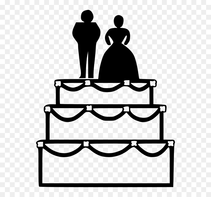Cake Wedding Bride - Clipart Wedding Cakes, HD Png Download - cake vector png
