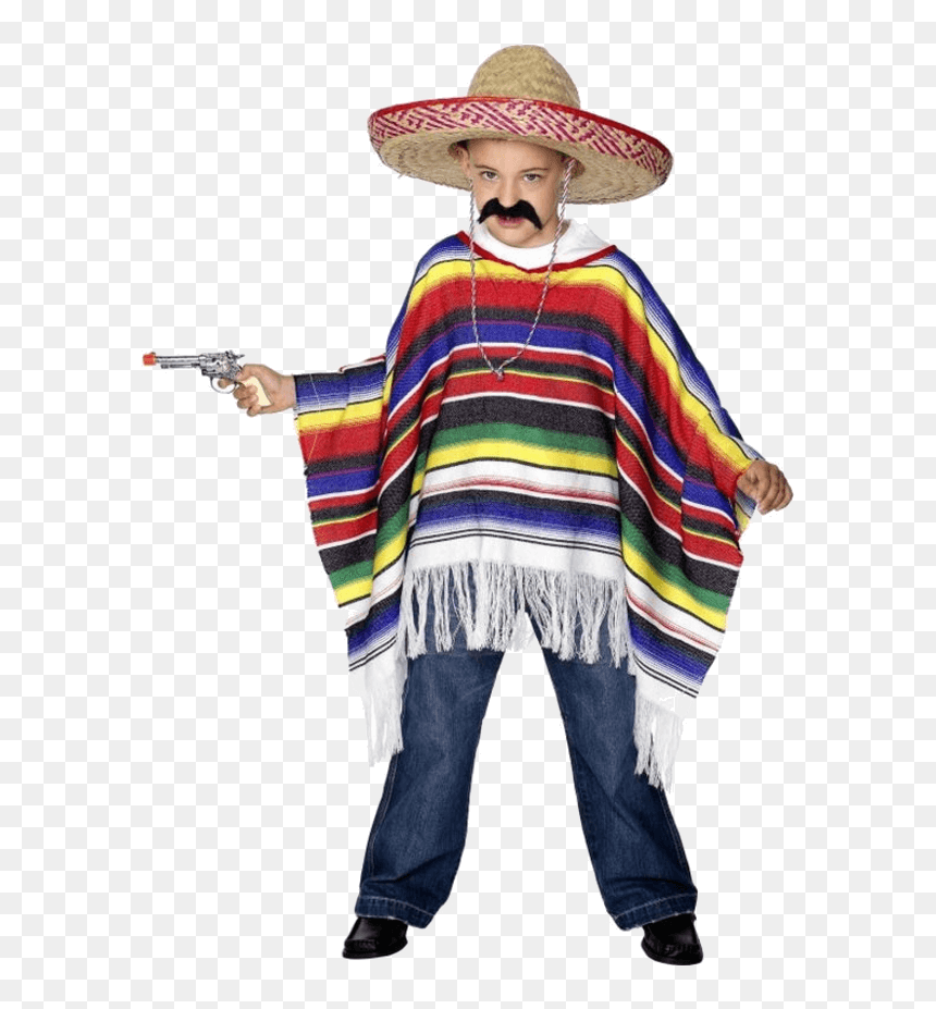 Mexican Costume For Kids, HD Png Download - mexican poncho png