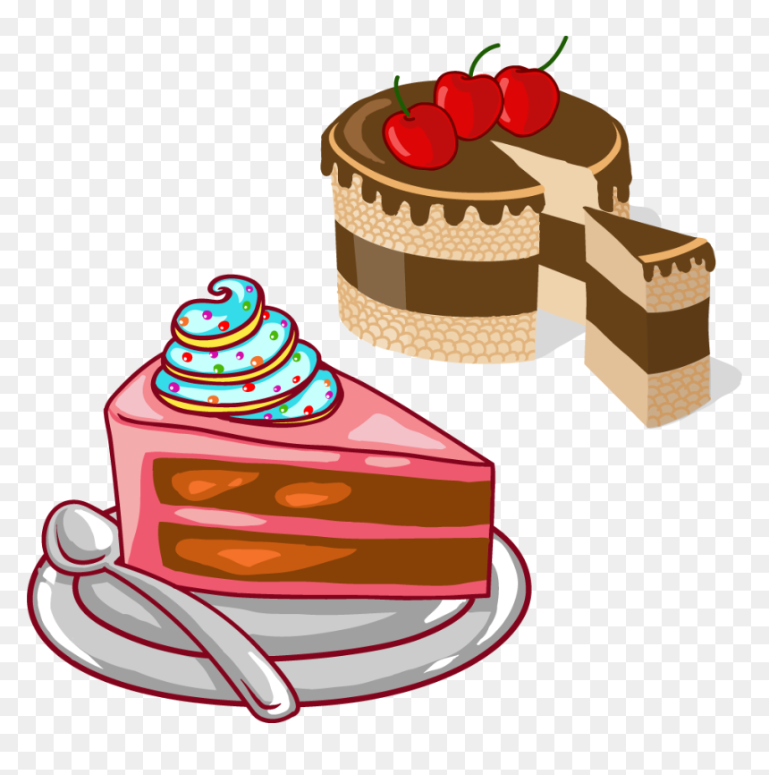 Houseflies On Street Food Cartoon, HD Png Download - cake vector png