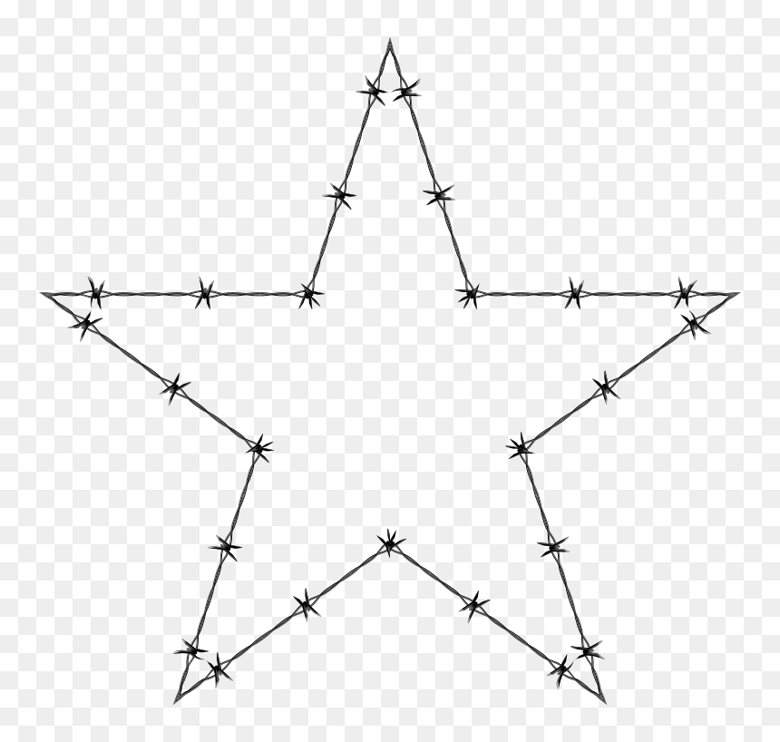 Barbed Wire Star - Barbed Wire Star Clip Art, HD Png Download - barbed wire vector png