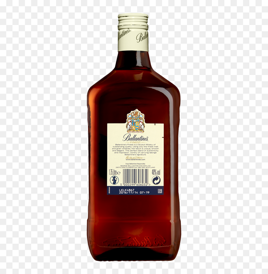 Ballantine"s Scotch Whisky Scotland Finest 175 L - Bottle Of Scotch Transparent Png, Png Download - scotch glass png