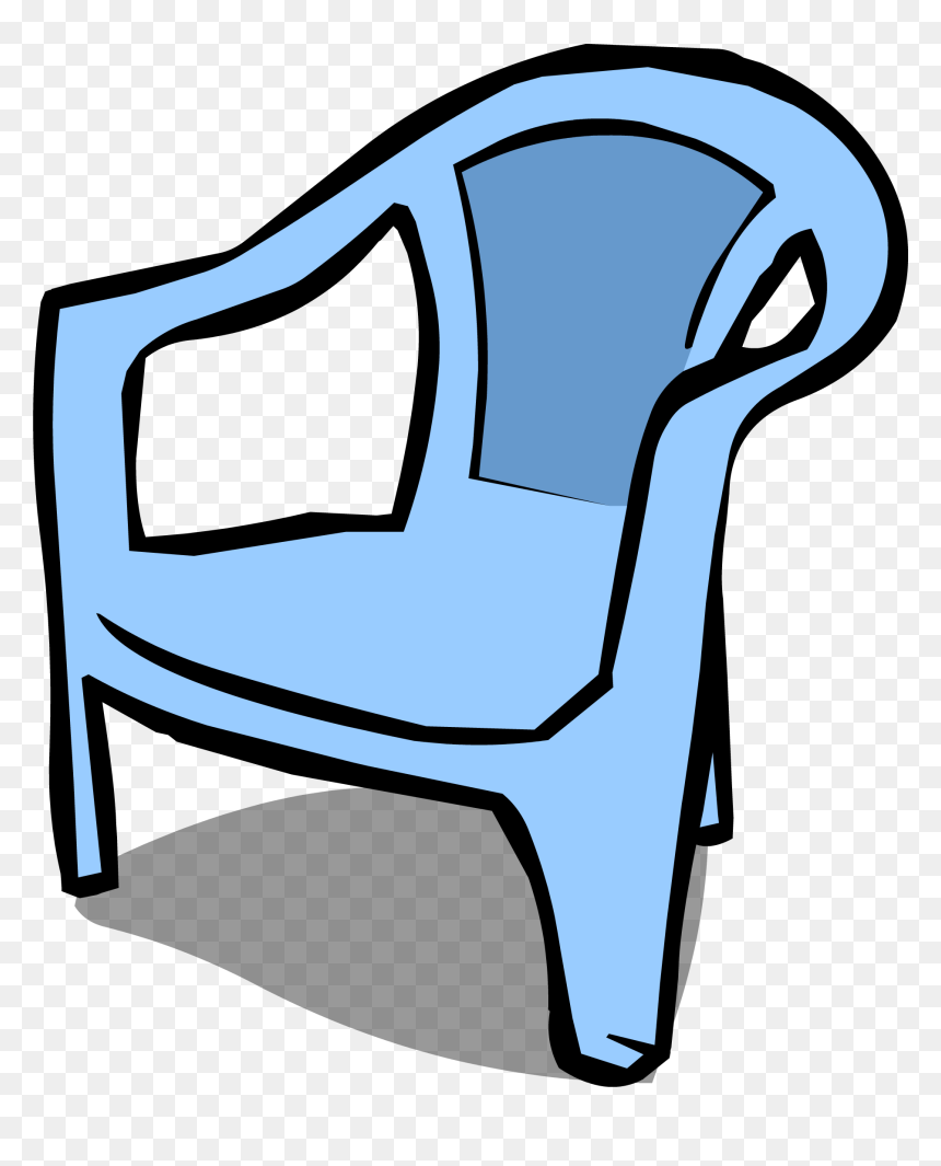 Transparent Comfy Chair Clipart - Plastic Chair Clipart Black And White, HD Png Download - chair clipart png