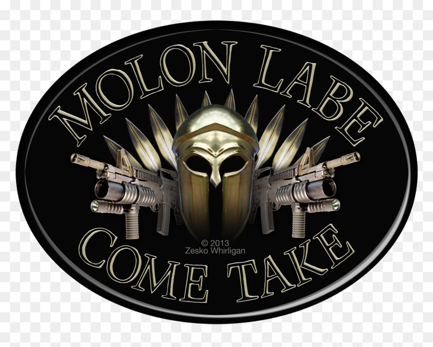 Buy Molon Labe Come Take T-shirts, Hoodies & Stickers - Emblem, HD Png Download - molon labe png