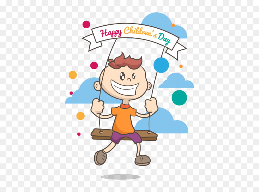 Boy Playing On Swing - صور دماصفراء و ارجوحة, HD Png Download - kids vector png