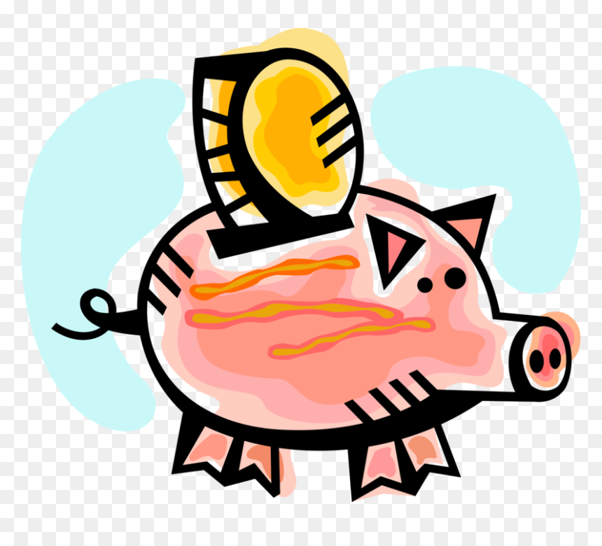 Vector Illustration Of Piggy Bank Money Coin Container, HD Png Download - kids vector png