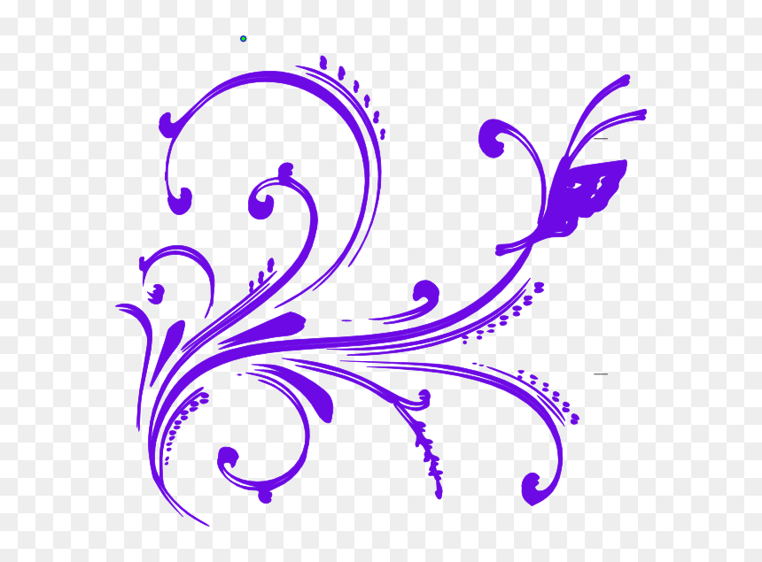 Pink Butterfly Design Png, Transparent Png - corner flourish png