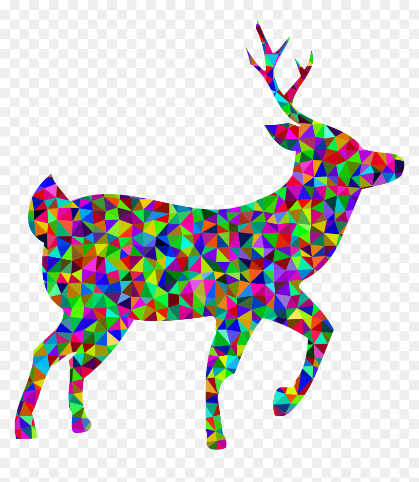 Transparent Moose Silhouette Png - Unicorn Multicolor, Png Download - reindeer clipart png