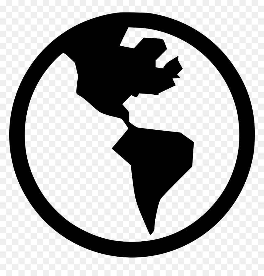 World Earth Globe Planet Planetary America Us - World Icon Noun Project, HD Png Download - globe silhouette png