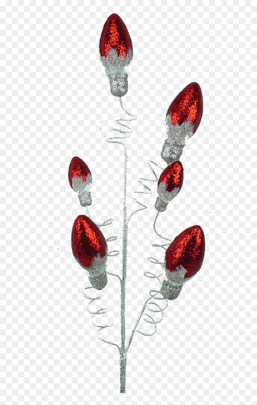 Small Red Light Bulb Spray - Earrings, HD Png Download - christmas light bulb png