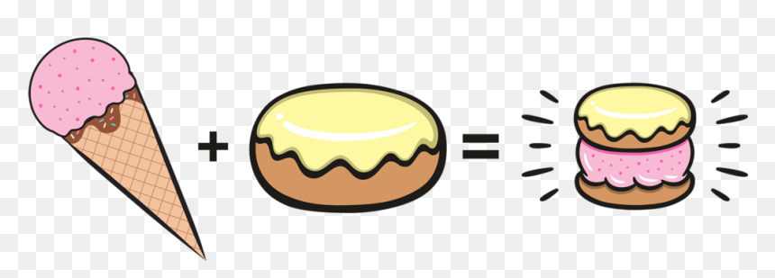 Stuffed Ice Cream Scoops Glaze Donut Cruff - Donut With Scoop Ice Cream, HD Png Download - glazed donut png