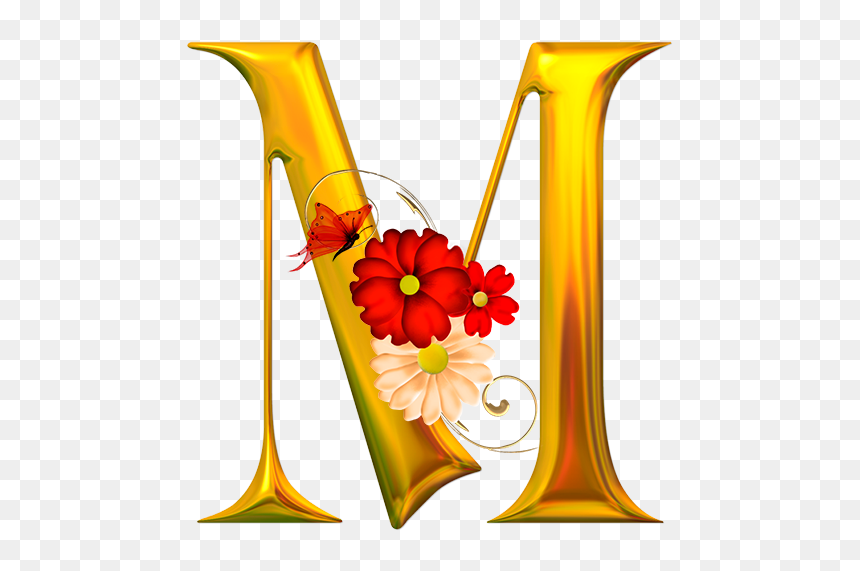 Letras Com Flores Em Png, Transparent Png - destellos dorados png