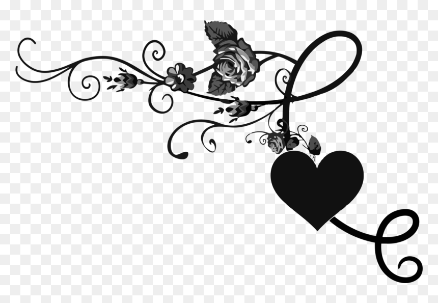 Heart,bicycle,monochrome Photography - Love Border Design Png, Transparent Png - valentines border png