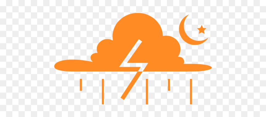 Silhouette, HD Png Download - orange lightning png