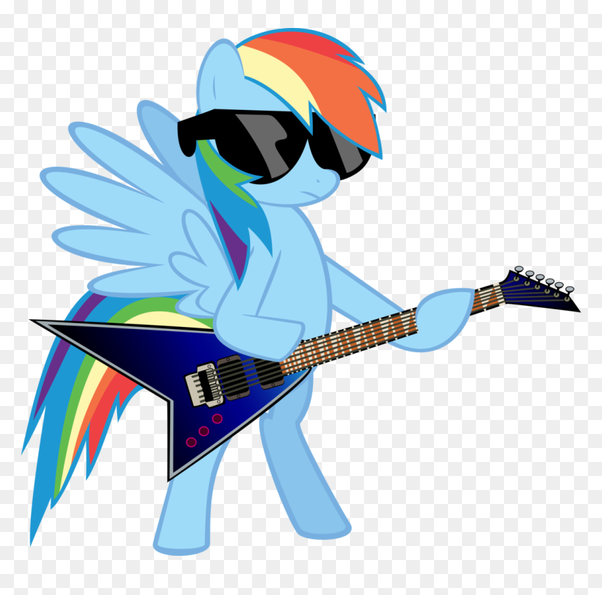 Absurd Res, Artist - Fluttershy And Rainbow Dash Guitar, HD Png Download - cartoon guitar png