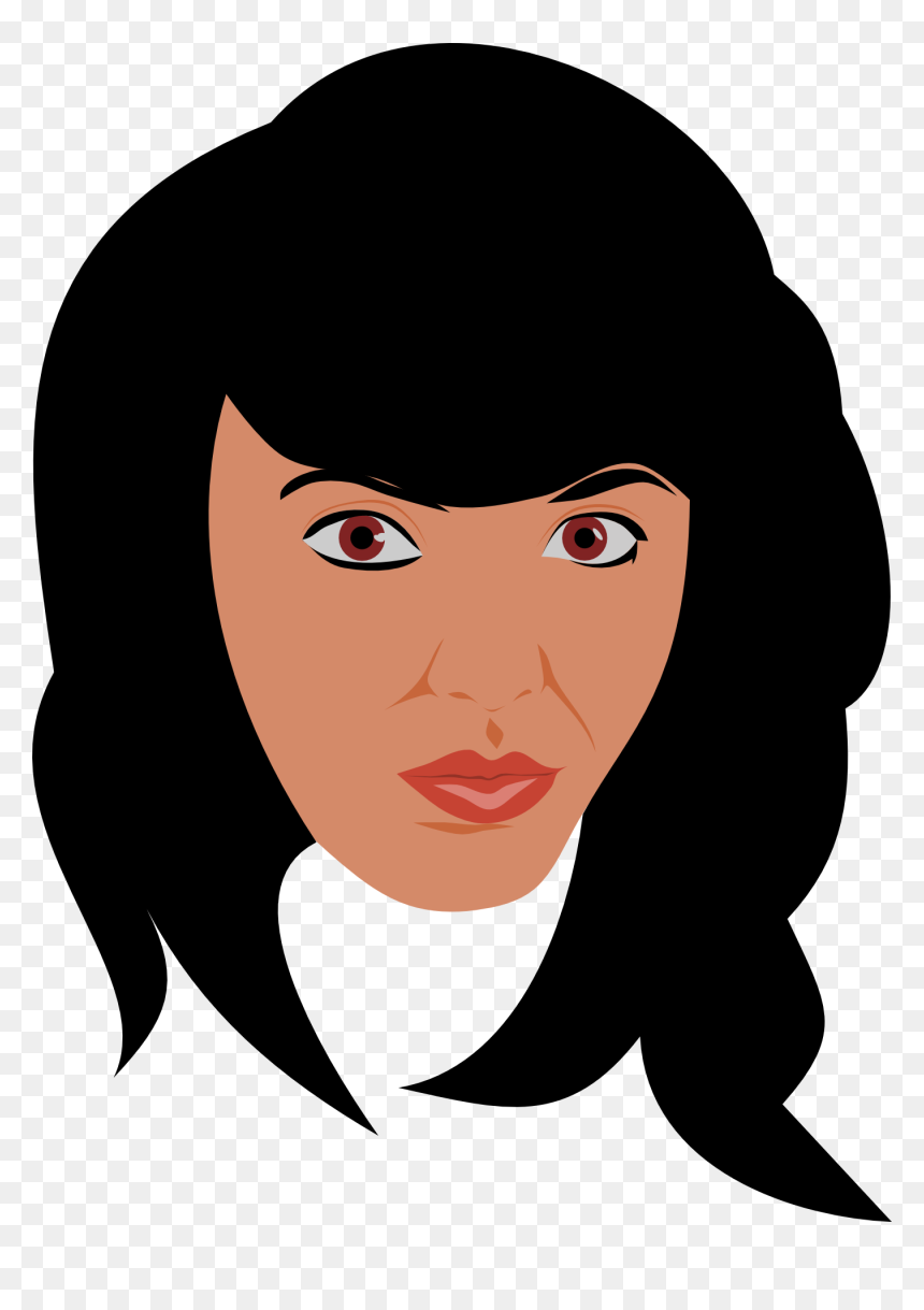 Drawing Of Beautiful Woman With Long Dark Hair And - Wajah Gambar Cewek Indo Cantik Vektor, HD Png Download - beautiful woman png
