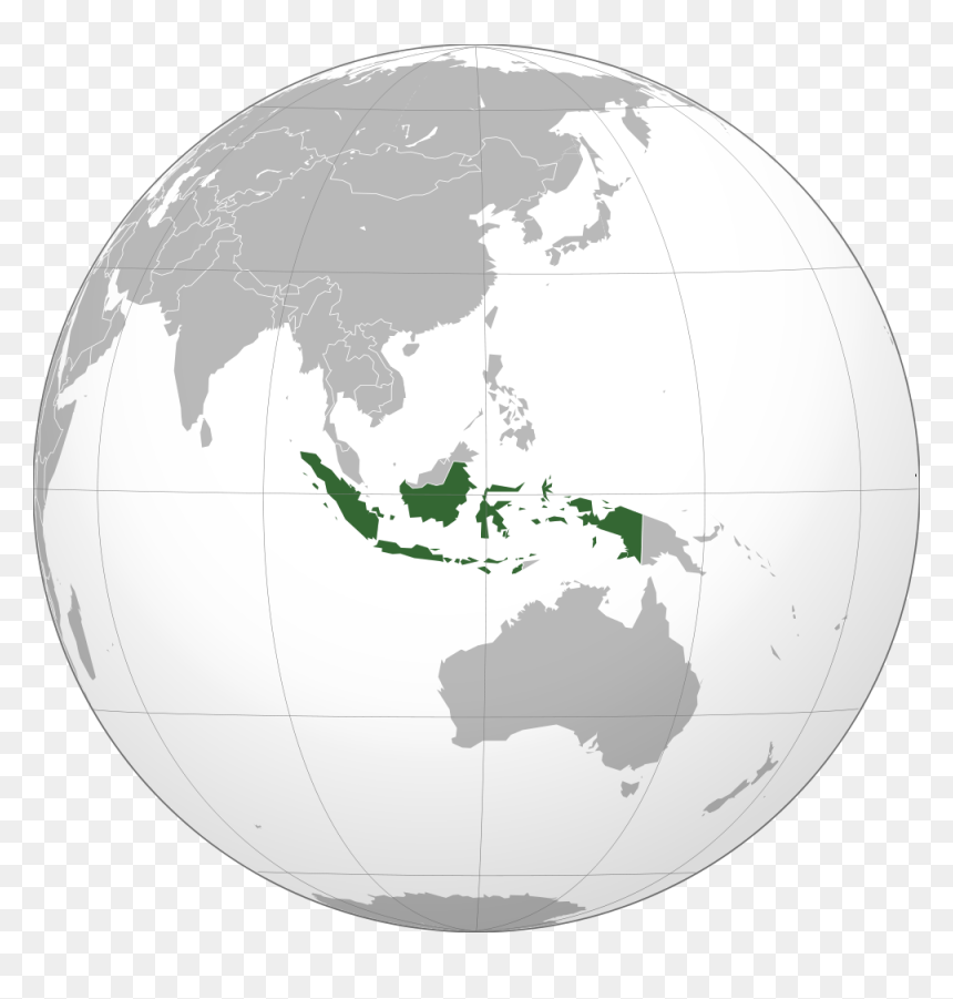 Indonesia On The Globe, HD Png Download - peta indonesia png