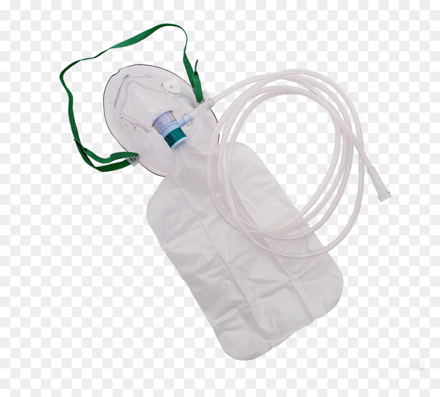 Oxygen Mask With Reservoir Bag Adult - Oxygen Mask, HD Png Download - oxygen mask png