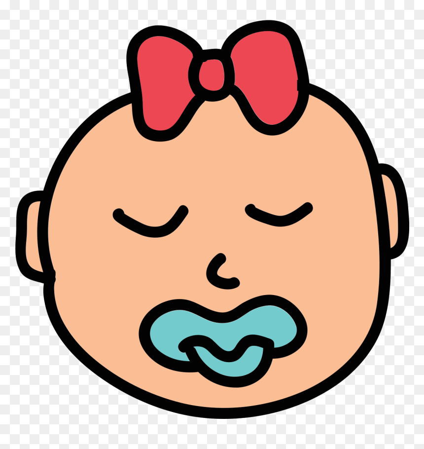 Sleeping Baby Girl Icon - Portable Network Graphics, HD Png Download - baby pacifier png