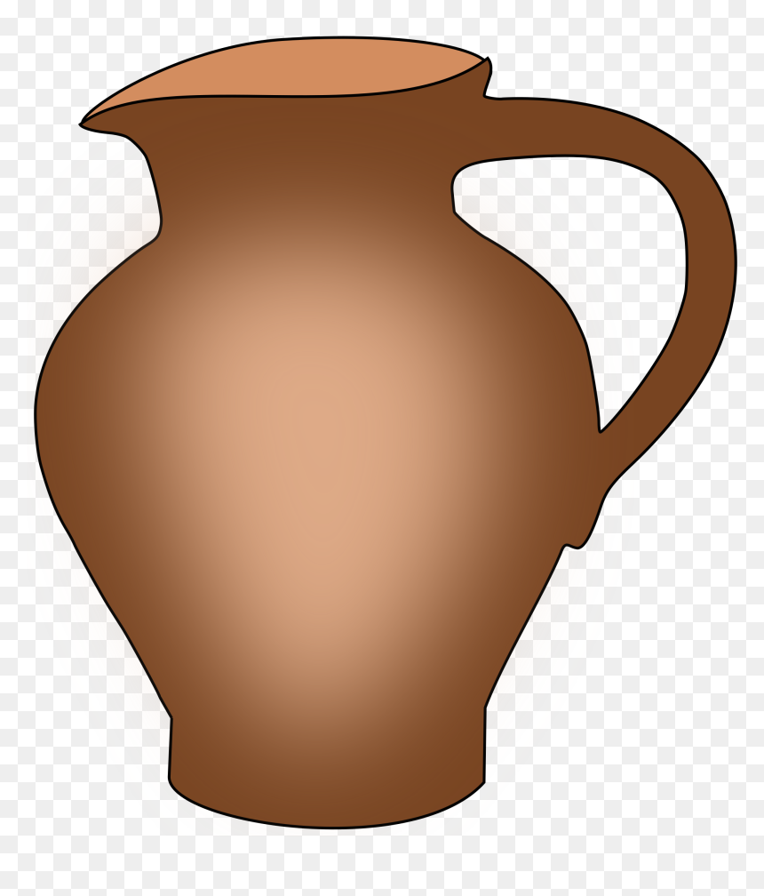 Simple Ceramic Pot Big - Ceramic Clipart, HD Png Download - pitcher png