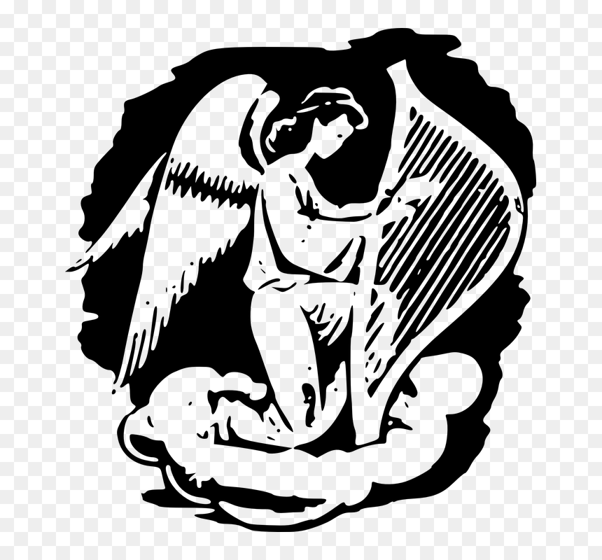 Transparent Lyre Png - Angel Playing Harp, Png Download - lyre png