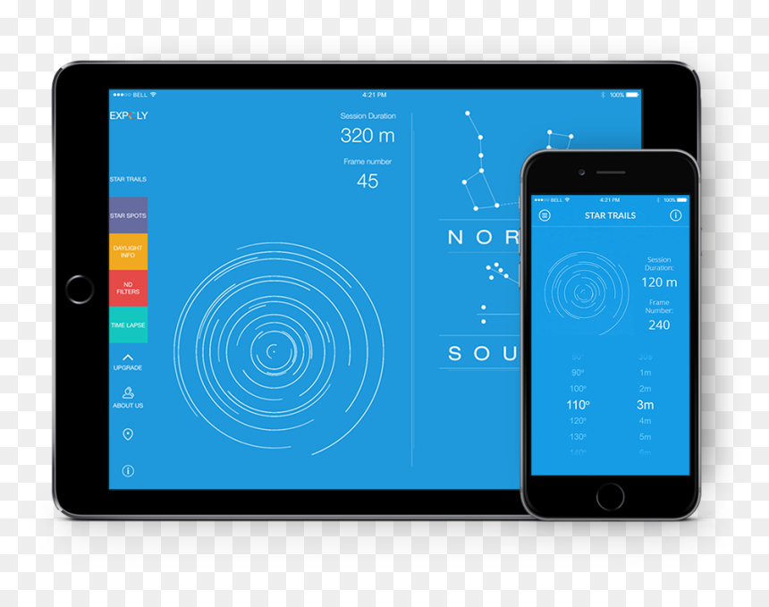 Expoly-app - Smartphone, HD Png Download - star trail png