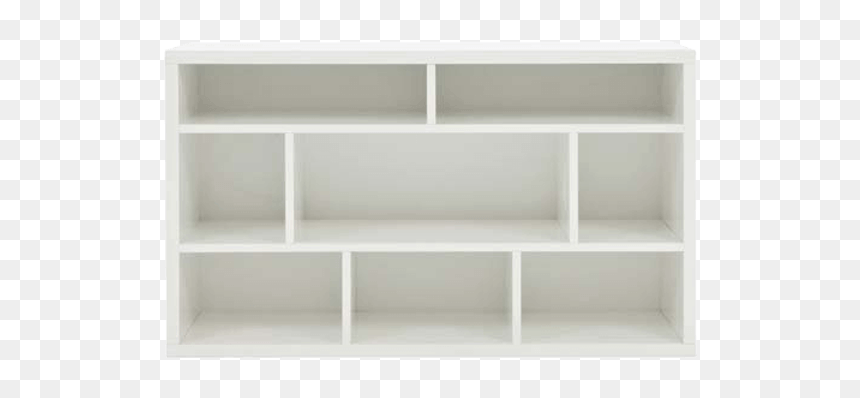 White Low Bookcase, HD Png Download - bookshelves png