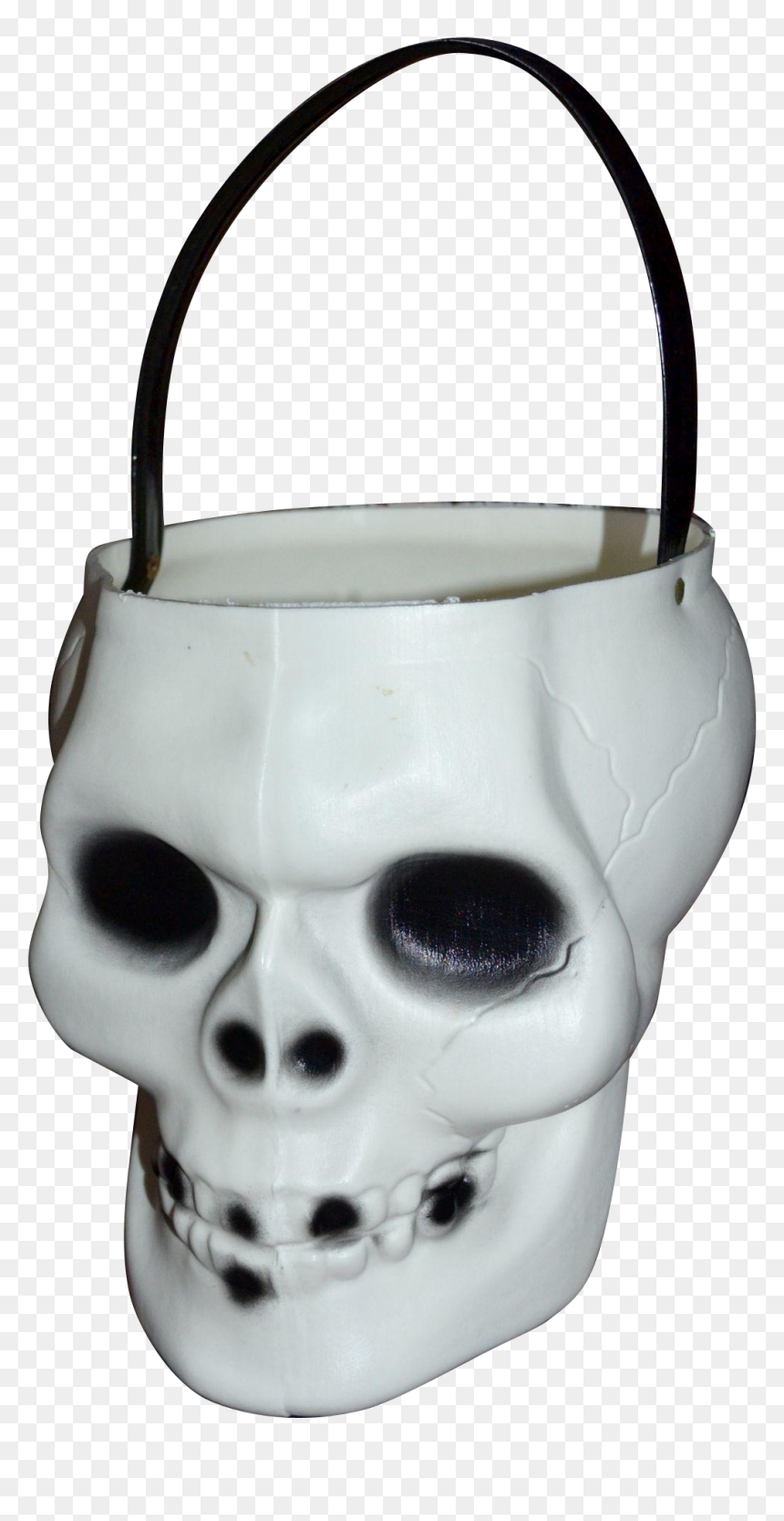 Empire Blow Mold Skeleton Skull Halloween Candy Pail - Skull, HD Png Download - halloween skull png