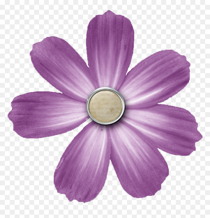 Png Transparent Purple Flower - Scrapbook Png Flower, Png Download - lavender flower png