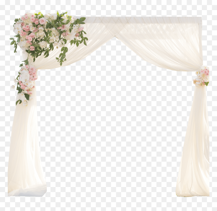 Simple Chiffon Wedding Arch Arbor - Canopy, HD Png Download - wedding arch png